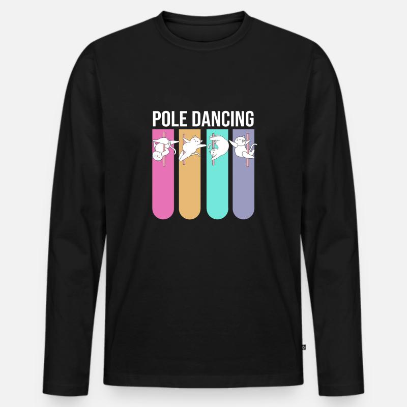 Pole Dance - Männer Premium Bio Langarmshirt - Schwarz