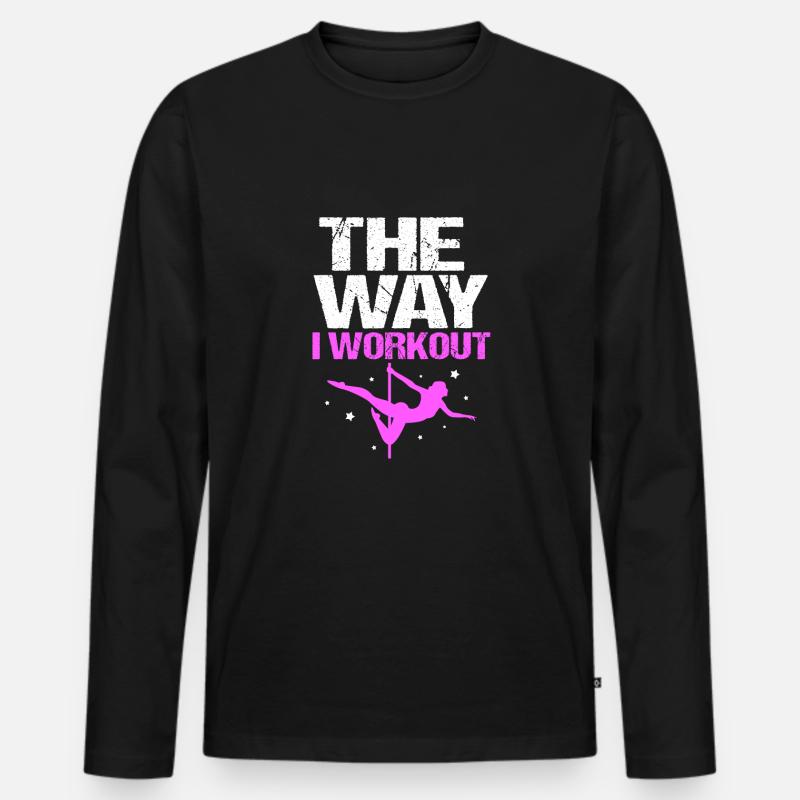 Pole Dance - Männer Premium Bio Langarmshirt - Schwarz
