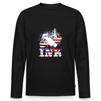 Tattoo Artist Tattoo Artist Tattooed Tattoo - Men's Premium Organic Long Sleeve Shirt - black - Front - Nico (187cm)