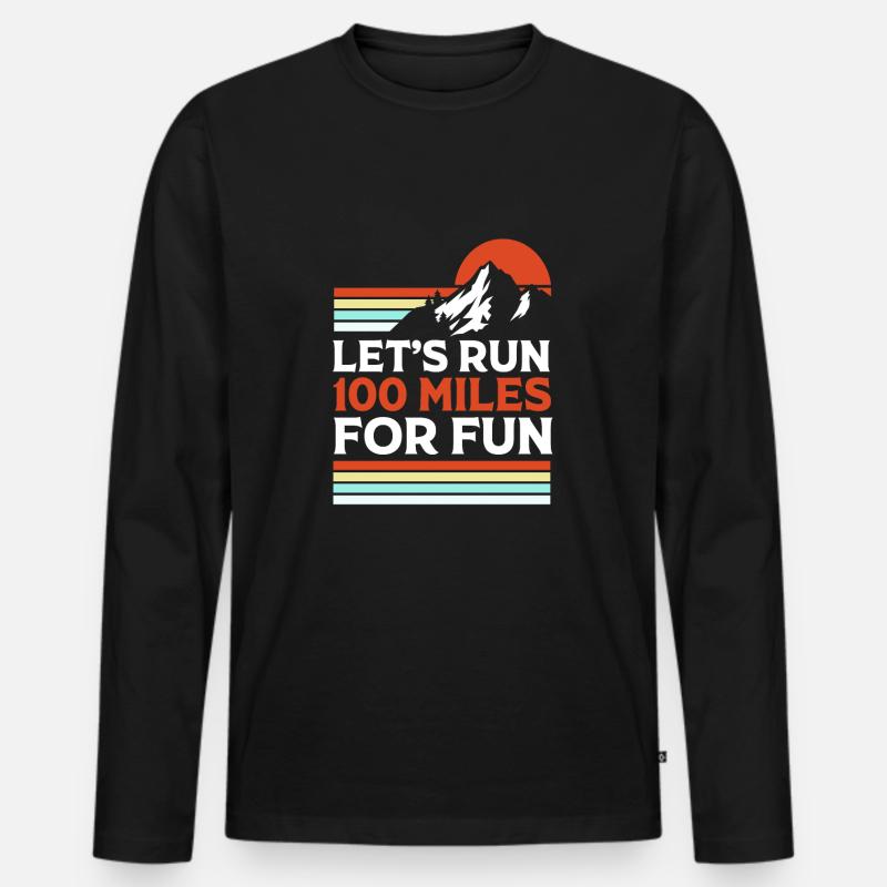 Trailrunning - Männer Premium Bio Langarmshirt - Schwarz