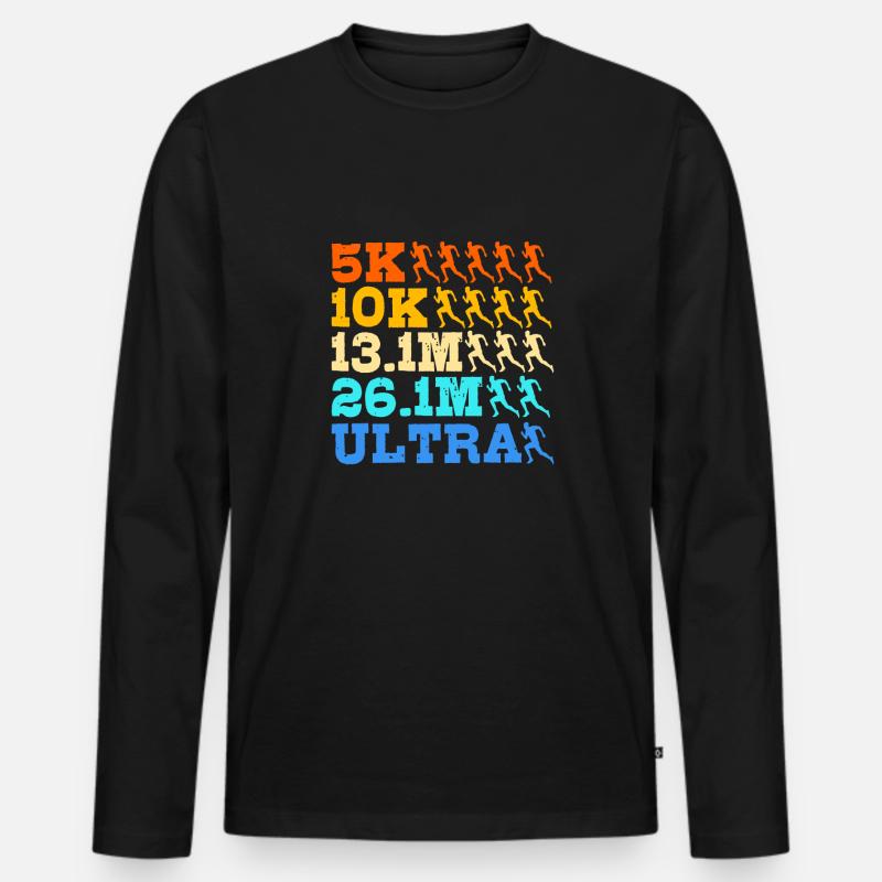 Trailrunning - Männer Premium Bio Langarmshirt - Schwarz
