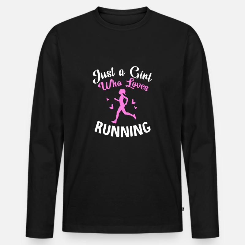 Trailrunning - Männer Premium Bio Langarmshirt - Schwarz