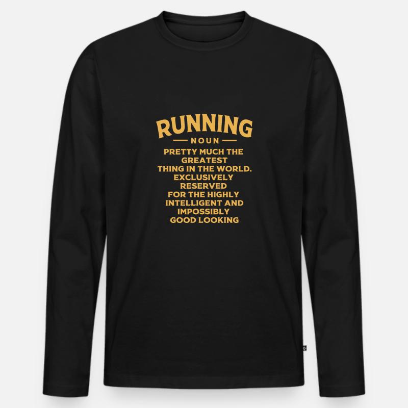 Marathon Marathonläufer - Männer Premium Bio Langarmshirt - Schwarz