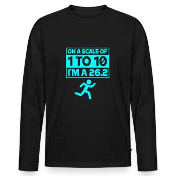 Marathon Marathon Runner - Men's Premium Organic Long Sleeve Shirt - black - Front - Nico (187cm)