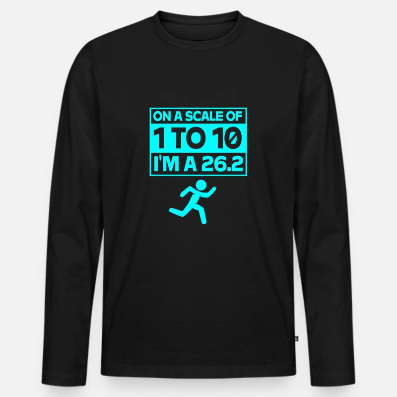 Marathon Marathonläufer - Männer Premium Bio Langarmshirt - Schwarz