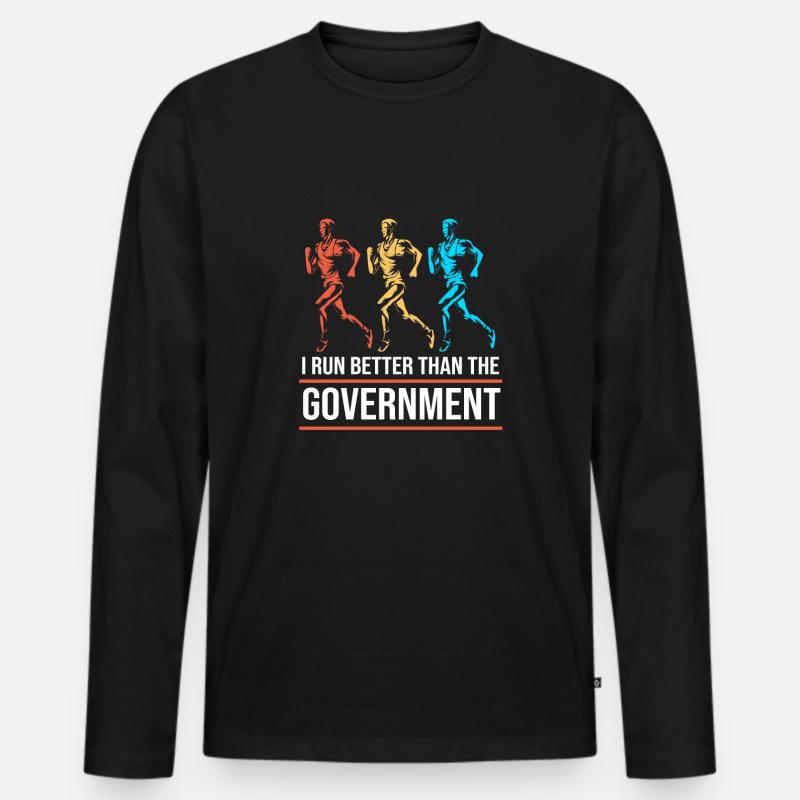 Marathon Marathonläufer - Männer Premium Bio Langarmshirt - Schwarz