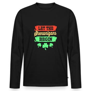 Shenanigan - Men's Premium Organic Long Sleeve Shirt - black - Front - Nico (187cm)
