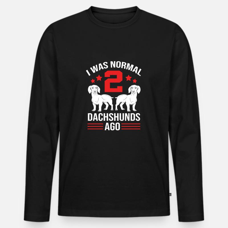 Dackel - Männer Premium Bio Langarmshirt - Schwarz