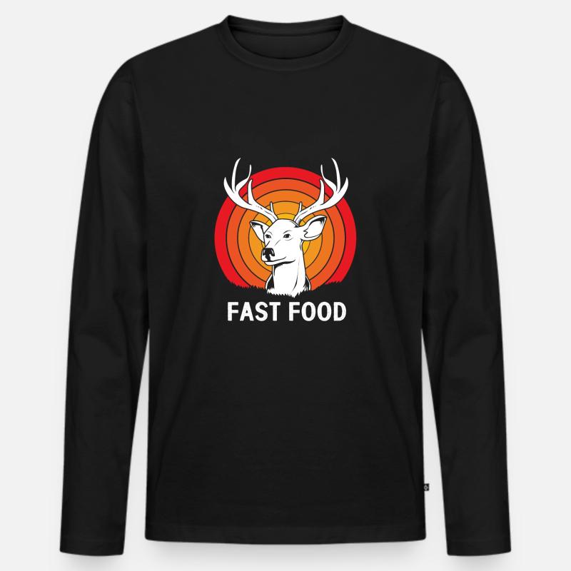Jäger Jagen - Männer Premium Bio Langarmshirt - Schwarz