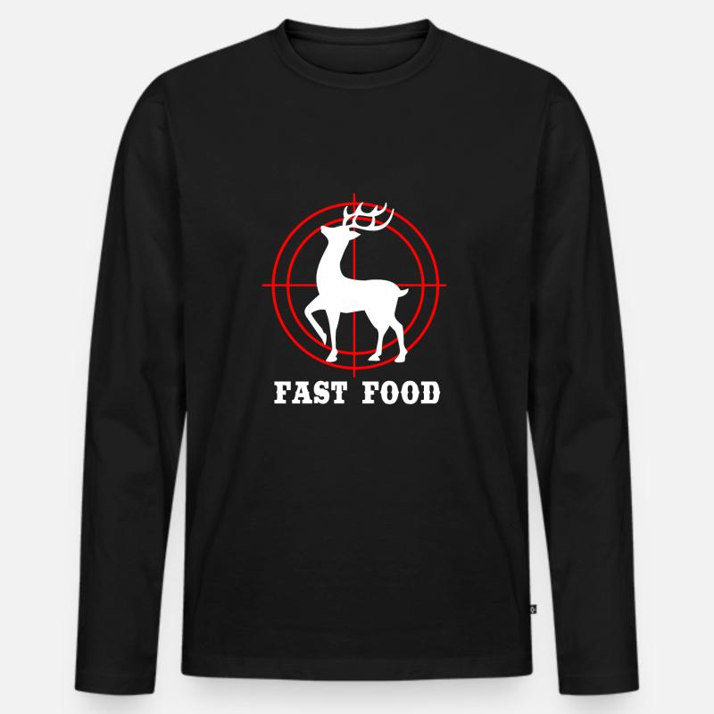 Jäger Jagen - Männer Premium Bio Langarmshirt - Schwarz