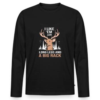 Jäger Jagen - Männer Premium Bio Langarmshirt - Schwarz - Vorne - Nico (187cm)