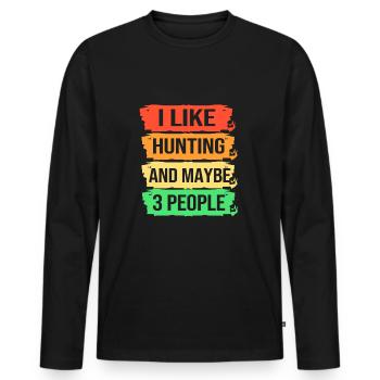 Jäger Jagen - Männer Premium Bio Langarmshirt - Schwarz - Vorne - Nico (187cm)