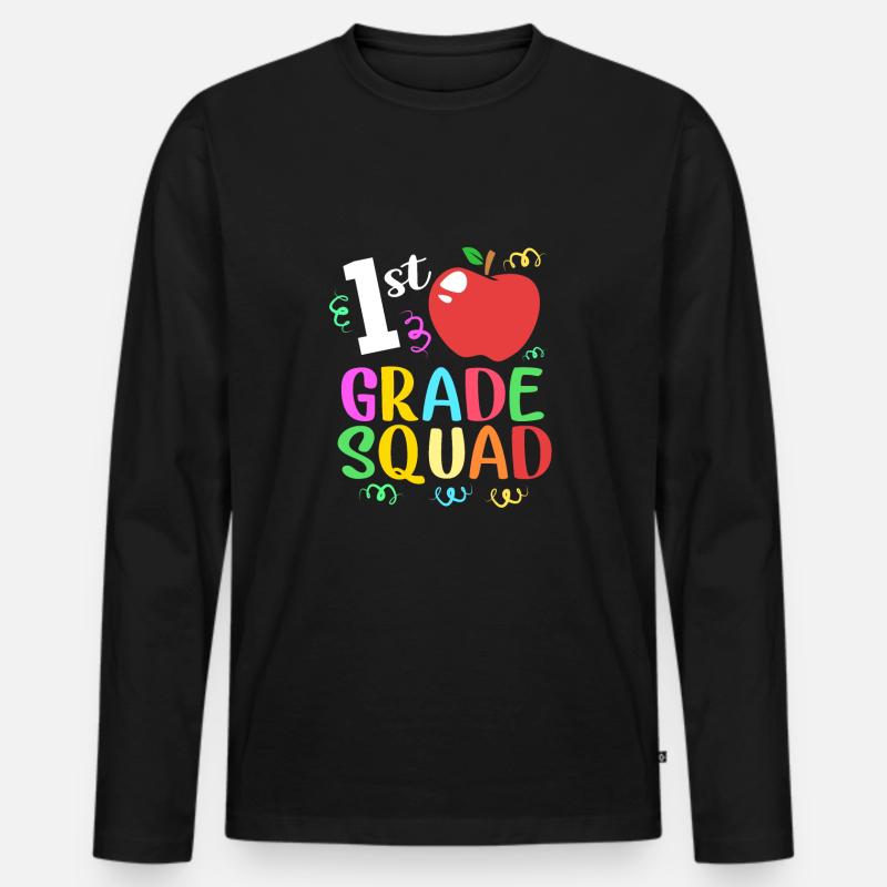 Erstklässler - Männer Premium Bio Langarmshirt - Schwarz