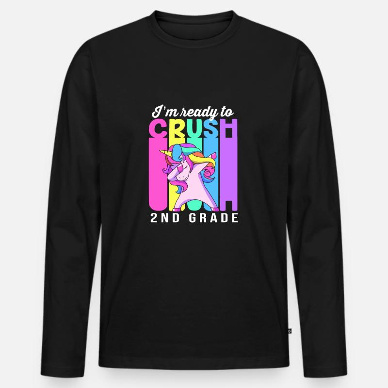 2. Klasse - Männer Premium Bio Langarmshirt - Schwarz
