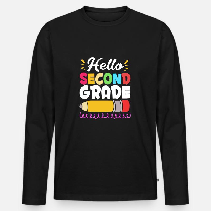 2. Klasse - Männer Premium Bio Langarmshirt - Schwarz
