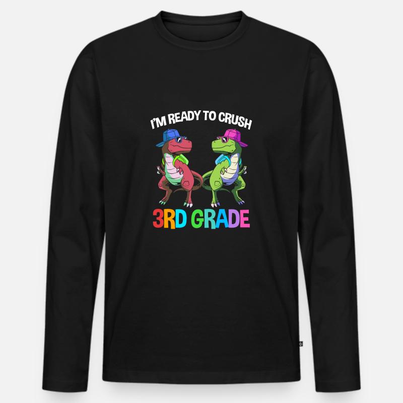 3. Klasse - Männer Premium Bio Langarmshirt - Schwarz