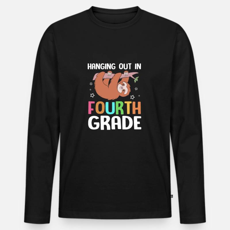 4. Klasse - Männer Premium Bio Langarmshirt - Schwarz