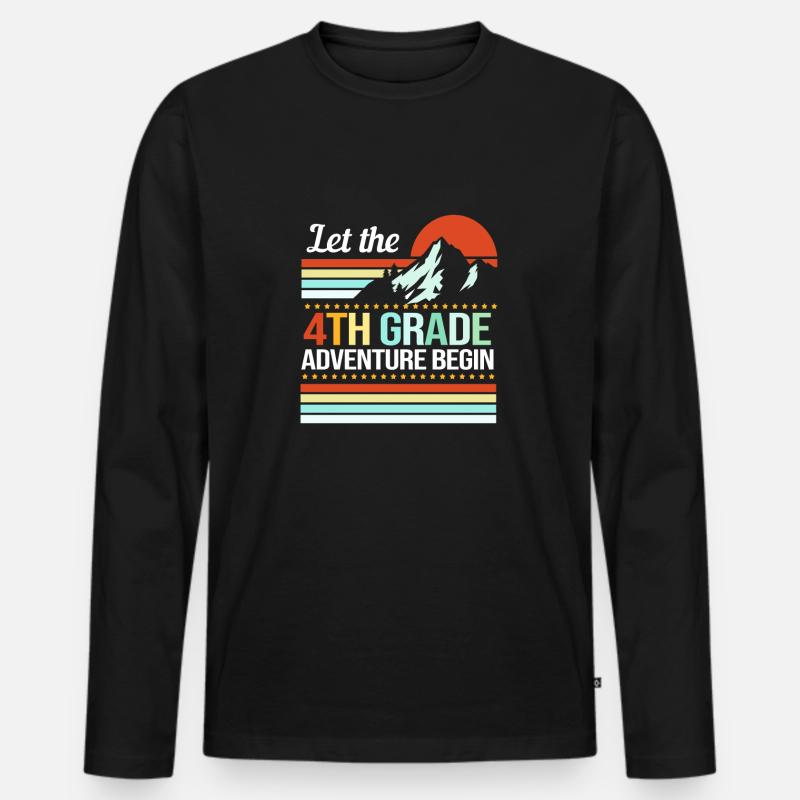 4. Klasse - Männer Premium Bio Langarmshirt - Schwarz