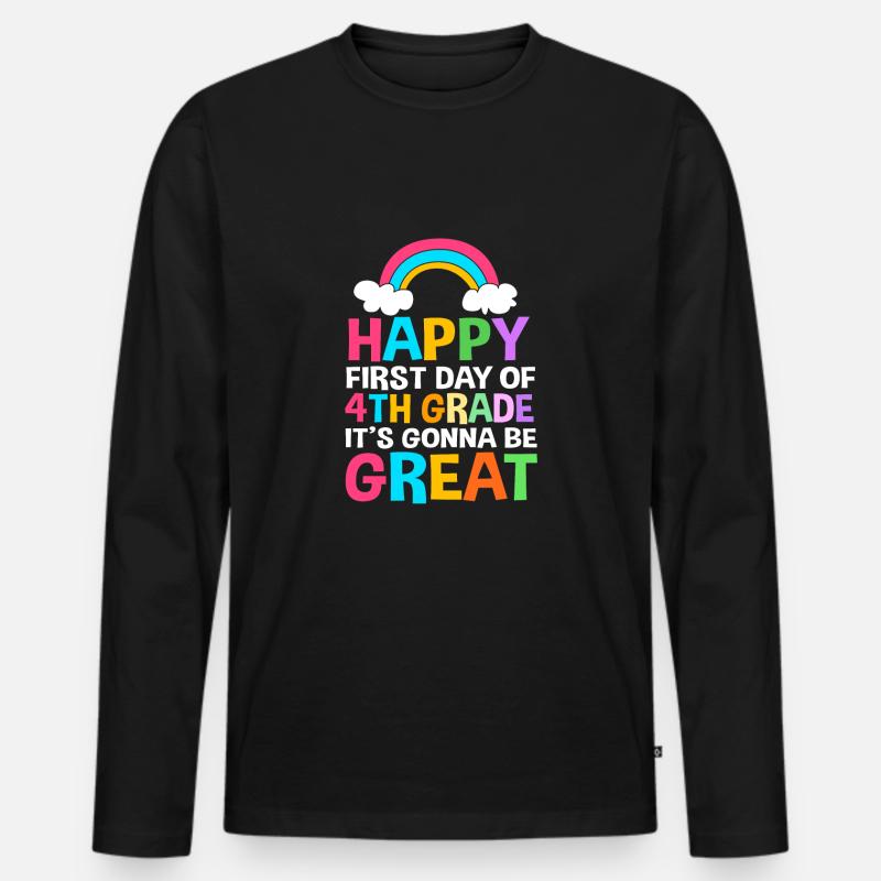 4. Klasse - Männer Premium Bio Langarmshirt - Schwarz