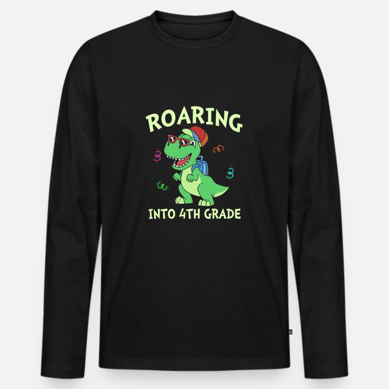 4. Klasse - Männer Premium Bio Langarmshirt - Schwarz
