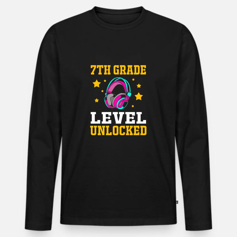 7. Klasse - Männer Premium Bio Langarmshirt - Schwarz