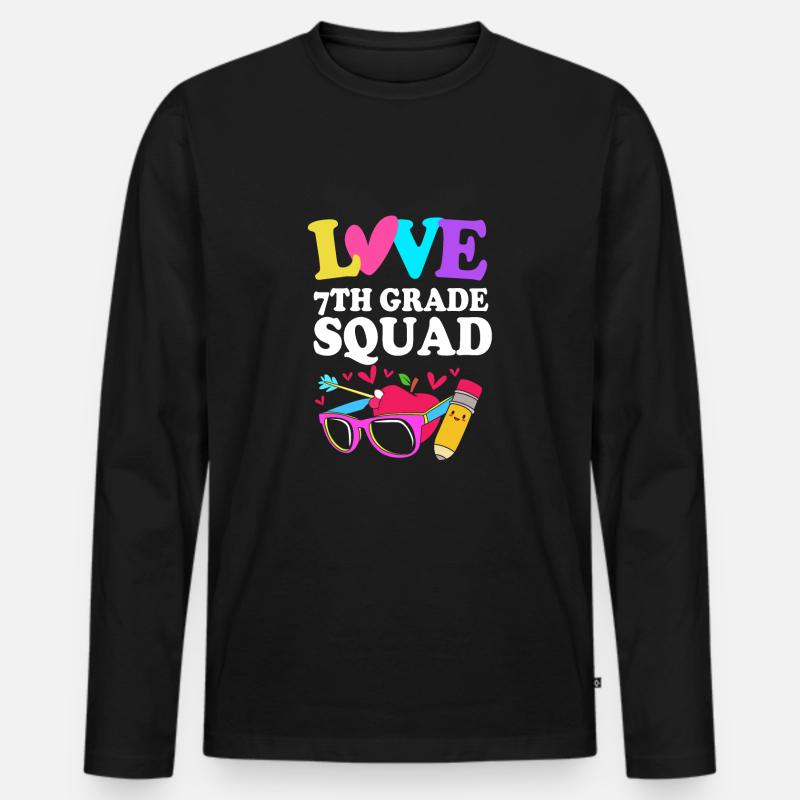 7. Klasse - Männer Premium Bio Langarmshirt - Schwarz
