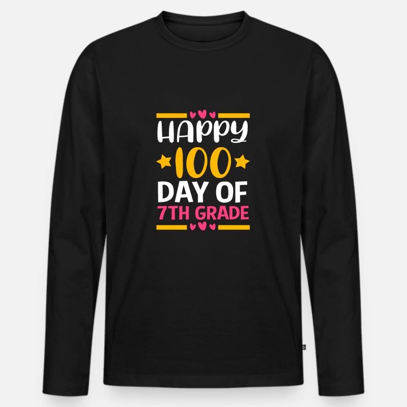 7. Klasse - Männer Premium Bio Langarmshirt - Schwarz