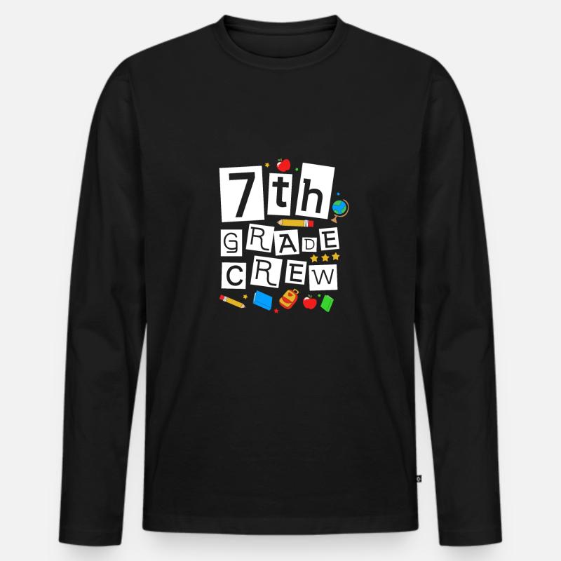 7. Klasse - Männer Premium Bio Langarmshirt - Schwarz