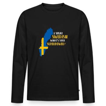 Schweden Patriot Geschenk Flagge Skandinavien - Männer Premium Bio Langarmshirt - Schwarz - Vorne - Nico (187cm)