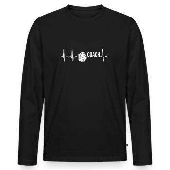 Volleyball coach team coach gift - Men's Premium Organic Long Sleeve Shirt - black - Front - Nico (187cm)