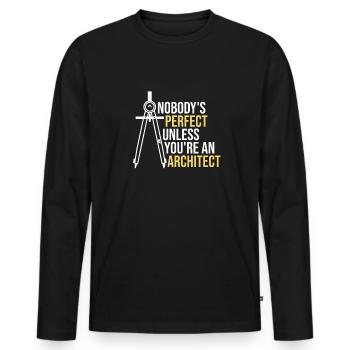 Architecte Idée Cadeau Architecte - T-shirt manches longues Premium bio Homme - noir - Devant - Nico (187cm)