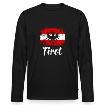 Tyrolean Tirol Shirt Gift Idea Souvenir - Men's Premium Organic Long Sleeve Shirt - black - Front - Nico (187cm)