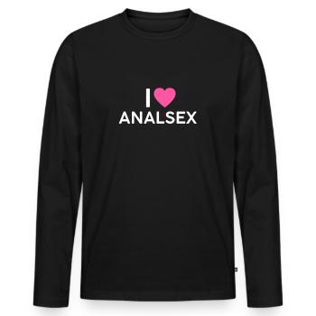 Cadeau drôle de sexe anal sexe anal - T-shirt manches longues Premium bio Homme - noir - Devant - Nico (187cm)
