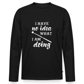 Idée de cadeau de billard de table de billard - T-shirt manches longues Premium bio Homme - noir - Devant - Nico (187cm)