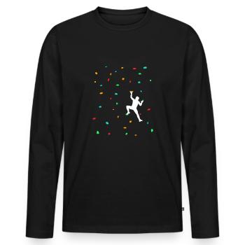 Klettern Karabiner Kletterer Geschenk - Männer Premium Bio Langarmshirt - Schwarz - Vorne - Nico (187cm)