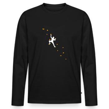 Klettern Kletterwand Kletter Karabiner - Männer Premium Bio Langarmshirt - Schwarz - Vorne - Nico (187cm)