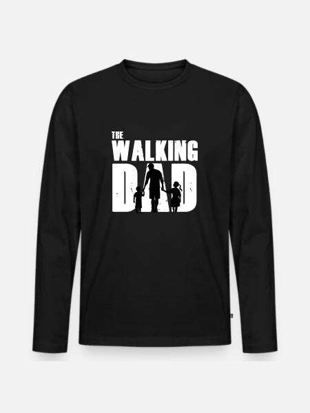 walking dad - Männer Premium Bio Langarmshirt - Schwarz