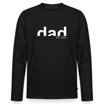 DAD - EST.2022 - Father - Dad - Gift Idea - Men's Premium Organic Long Sleeve Shirt - black - Front - Nico (187cm)