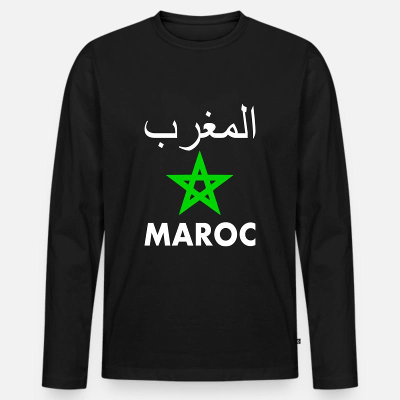 Marokko - Männer Premium Bio Langarmshirt - Schwarz