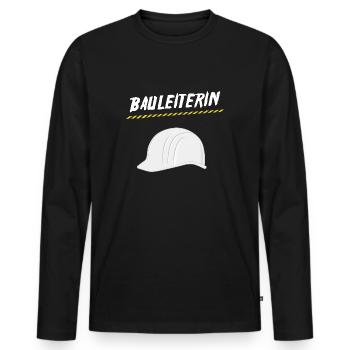 Bauleiterin - Männer Premium Bio Langarmshirt - Schwarz - Vorne - Nico (187cm)