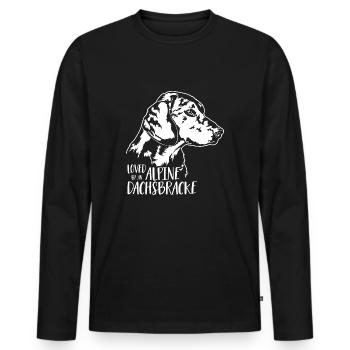 Adoré par ALPINE DACHSBRACKE chien disant Wilsigns - T-shirt manches longues Premium bio Homme - noir - Devant - Nico (187cm)