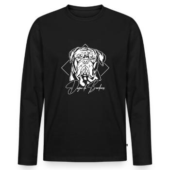 DOGUE DE BORDEAUX Portrait Dogs Wilsigns - Men's Premium Organic Long Sleeve Shirt - black - Front - Nico (187cm)