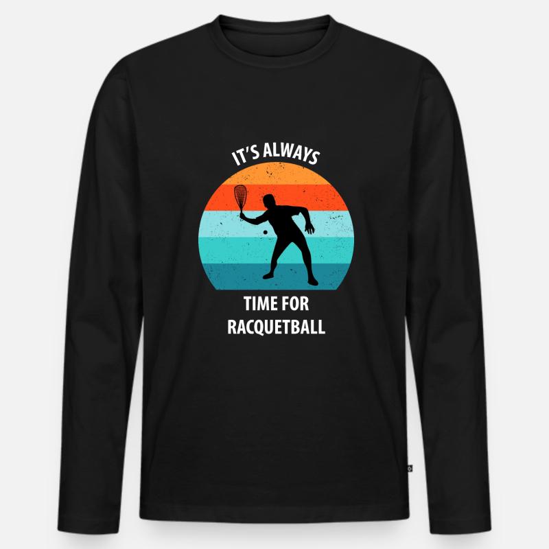 Racqueetball - Männer Premium Bio Langarmshirt - Schwarz