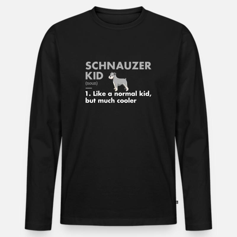 Schnauzer Kid Definition - Männer Premium Bio Langarmshirt - Schwarz