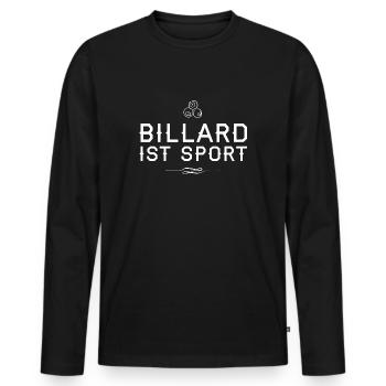 Le billard est le sport | Chemise de joueur de billard | billard - T-shirt manches longues Premium bio Homme - noir - Devant - Nico (187cm)