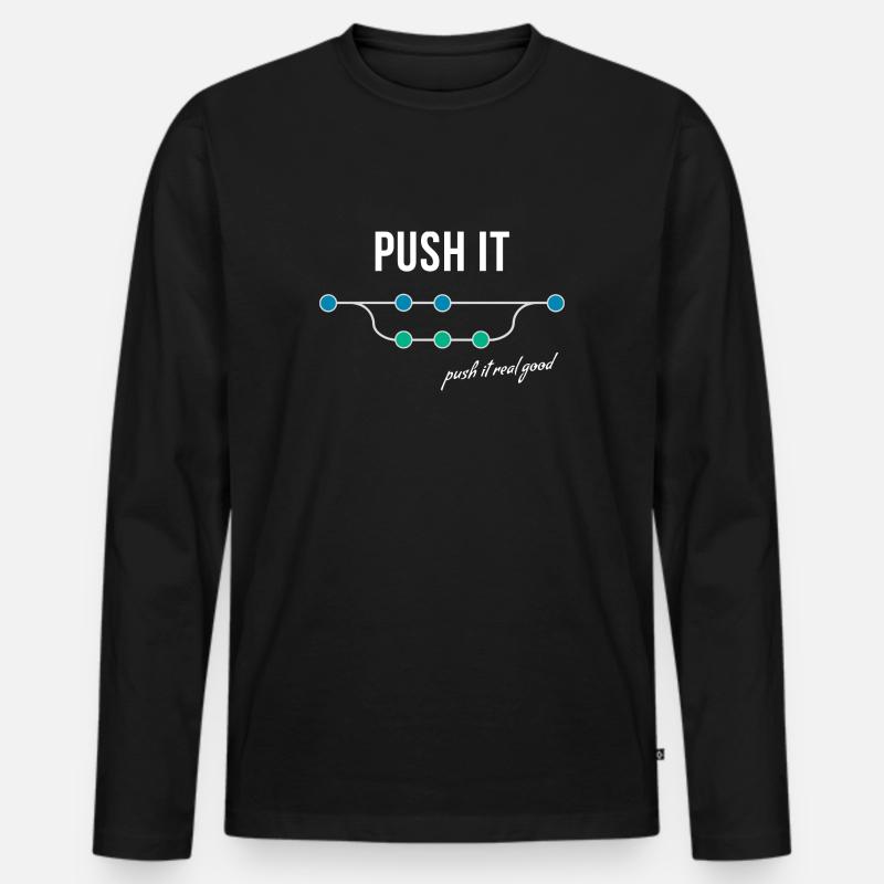 Push it - Männer Premium Bio Langarmshirt - Schwarz