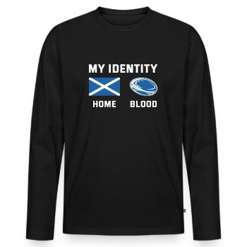 Mon identité Écosse Rugby - T-shirt manches longues Premium bio Homme - noir - Devant - Nico (187cm)