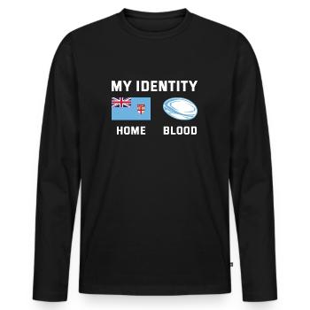Mon identité Fidji Rugby - T-shirt manches longues Premium bio Homme - noir - Devant - Nico (187cm)