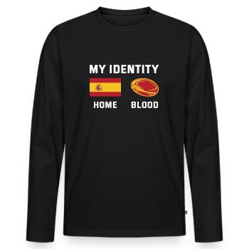Mon identité Espagne Rugby - T-shirt manches longues Premium bio Homme - noir - Devant - Nico (187cm)
