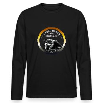 Yagli Gures - T-shirt manches longues Premium bio Homme - noir - Devant - Nico (187cm)